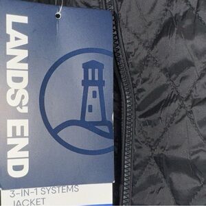 Lands' End Womens Medium Black 3-in-1 Systems Jacket Vest Water Resistant Coat